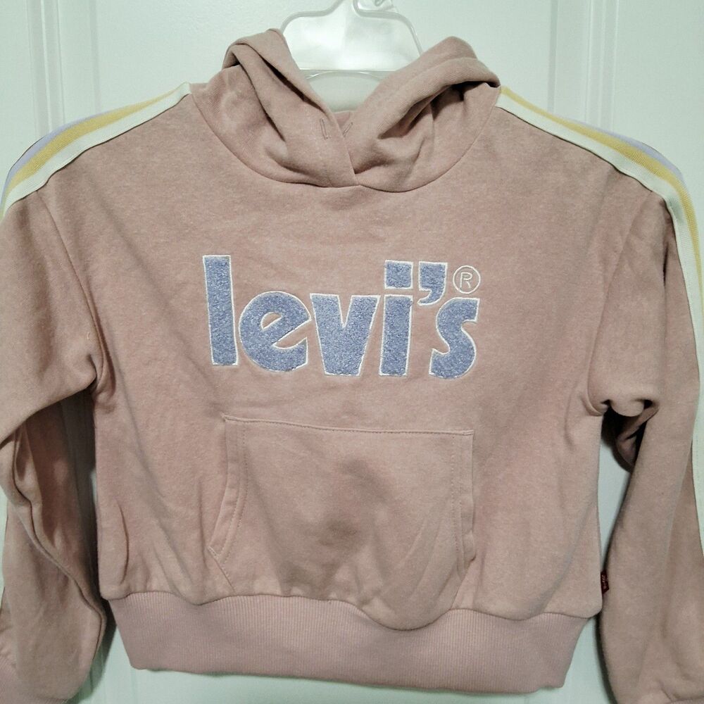 Levi's Girls' Logo Soft Pullover Pink Hoodie Size Small New w/Tags